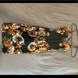 Bodycon midi floral formal dress